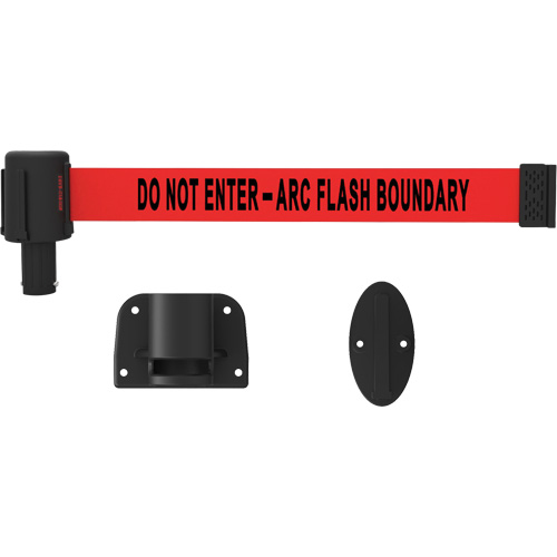 PLUS Wall Mount Barrier System, Plastic, Screw Mount, 15', Red Tape Dufferin Supply