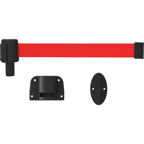 PLUS Wall Mount Barrier System, Plastic, Screw Mount, 15', Red Tape Dufferin Supply