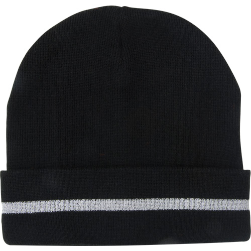 Knit Hat with Silver Reflective Stripe, One Size, Black Dufferin Supply