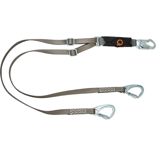 V-Series Tie-Back Lanyard, 6', Carabiner Center, Snap Hook Leg Ends, Polyester Dufferin Supply