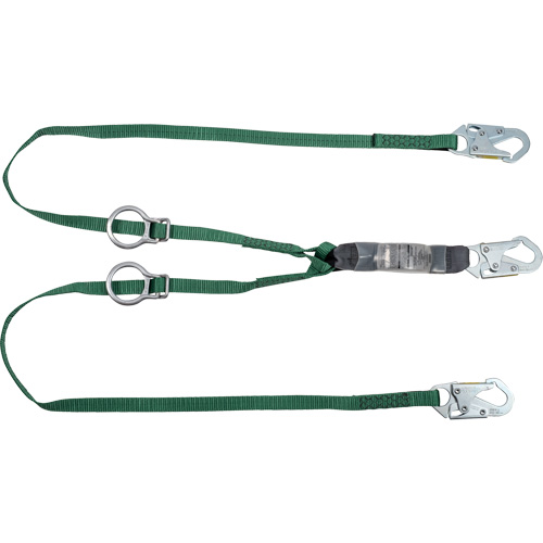 V-Series Lanyard, 3', Rebar Hook Center, Snap Hook Leg Ends, Polyester Dufferin Supply