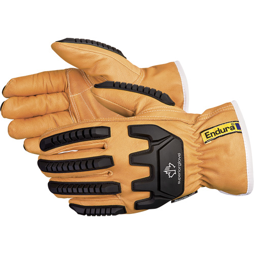 Gants de conducteur antichocs Endura, T-petit, Paume en Cuir fleur de ch&egrave;vre, Thinsulate Dufferin Supply