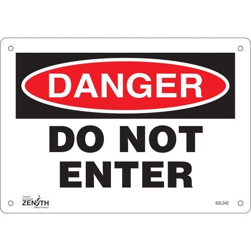 "Do Not Enter" Sign, 7" x 10", Plastic, English Dufferin Supply