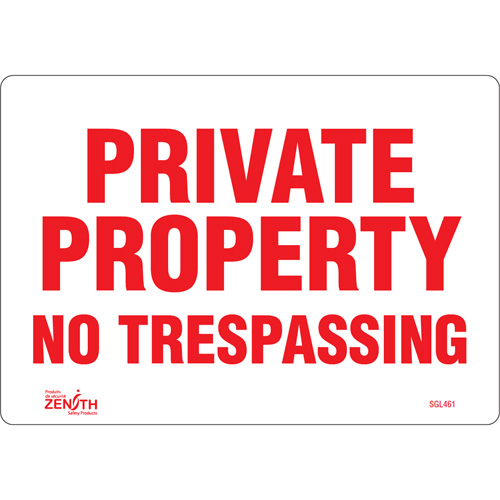 "Private Property" Sign, 7" x 10", Vinyl, English Dufferin Supply