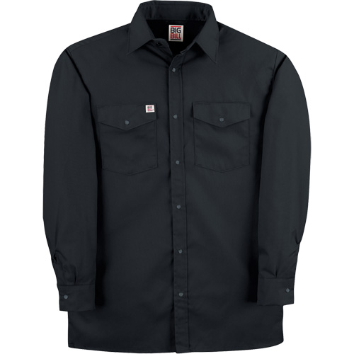 Twill Work Shirt with Snap, Men's, Small, Black Dufferin Supply