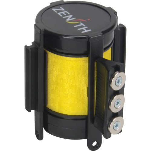 Cassette de ruban magn&eacute;tique pour barri&egrave;re de contr&ocirc;le des foules personnalis&eacute;e, 12', Ruban Jaune Dufferin Supply