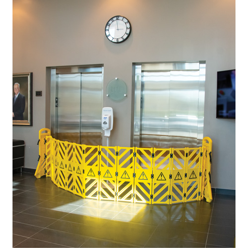 Barri&egrave;re mobile portative, 40" h x 13' lo, Jaune Dufferin Supply