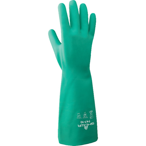 Gants r&eacute;sistants aux produits chimiques s&eacute;rie 747, Taille Grand/9, 18" lo, Nitrile, 22,04 mils Dufferin Supply