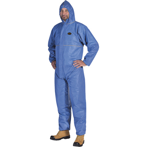2075 Flame-Resistant SMS Disposable Coveralls, Size Small, Blue Dufferin Supply