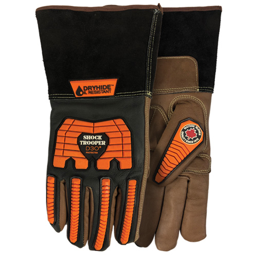 Gants 5785G Shock Trooper, T-petit, Paume en Ch&egrave;vre, Poignet Manchette Dufferin Supply