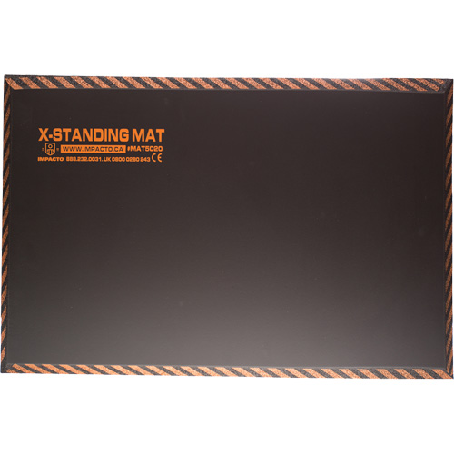 Tapis anti-fatigue pour travail debout, Lisse, 16" x 28" x 1", Noir, Caoutchouc Dufferin Supply