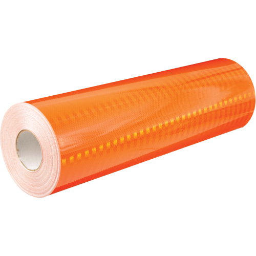 High Intensity Prismatic Grade Reflective Sheeting, 2" W x 150' L, 19 mils, Orange Dufferin Supply