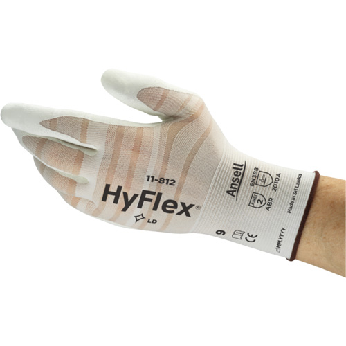 Hyflex&reg; 11-812 Gloves, 6, Foam Nitrile Coating, 18 Gauge, Nylon/Spandex Shell Dufferin Supply