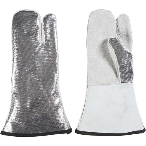 One Finger Heat Resistant Mitt, Aluminized/Kevlar&reg;/Leather, One Size, Protects Up To 650°F (343°C) Dufferin Supply