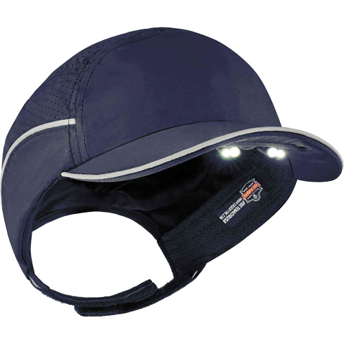 Skullerz&reg; 8965 Lightweight Bump Cap Hat with LED Lighting, Navy Blue Dufferin Supply