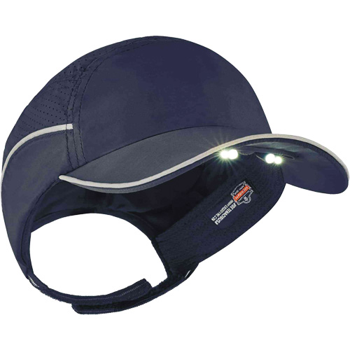 Skullerz&reg; 8965 Lightweight Bump Cap Hat with LED Lighting, Navy Blue Dufferin Supply