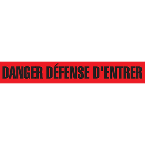Ruban pour barricade "Danger D&eacute;fense D'Entrer", Français, 3" la x 1000' lo, 2 mils, Noir/rouge Dufferin Supply