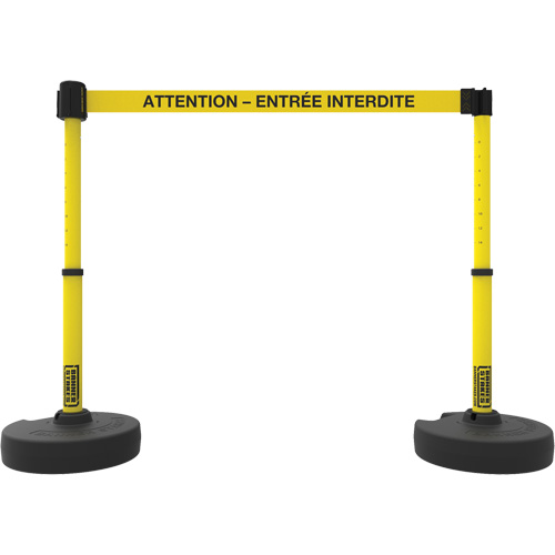 Ensemble de montants pour barri&egrave;re Plus, Plastique, 42" h, Ruban Jaune, Longueur du ruban 15' Dufferin Supply