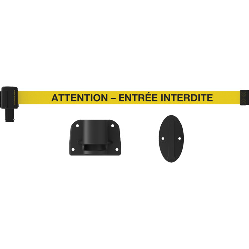Plus Wall Mount Barrier System, Plastic, Screw Mount, 15', Yellow Tape Dufferin Supply