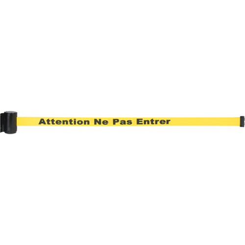 Magnetic Tape Cassette for Build-Your-Own Crowd Control Barrier, Attention ne pas entrer, 7', Yellow Tape Dufferin Supply