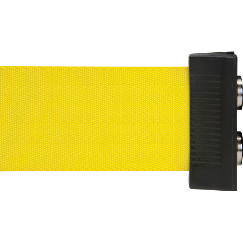 Barri&egrave;re &agrave; fixation murale avec ruban magn&eacute;tique, Acier, Fixation par vis, 7', Ruban Jaune Dufferin Supply