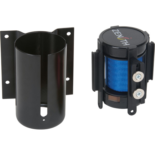 Wall Mount Barrier with Magnetic Tape, Steel, Screw Mount, 7', Blue Tape Dufferin Supply