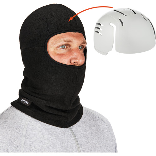 Passe-montagne avec fermeture &agrave; glissi&egrave;re et casque antichoc &agrave; ins&eacute;rer N-Ferno, Molleton/Polyester, Noir Dufferin Supply