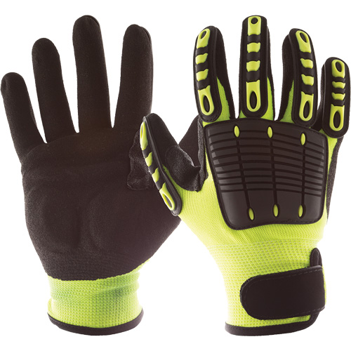 Back Tracker Impact Gloves with Back of Hand Protection, Small, Nitrile Palm, Hook & Loop Cuff Dufferin Supply