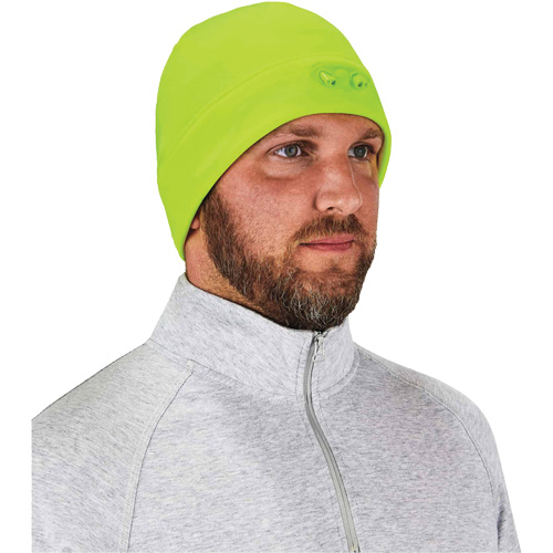 N-Ferno&reg; Skull Cap Beanie Hat with LED Lights, One Size, High-Visibility Lime Green Dufferin Supply