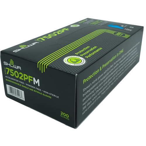 Gants jetables biod&eacute;gradable, T-petit, Nitrile, 2,5 mils, Sans poudre, Bleu Dufferin Supply
