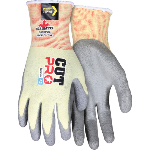 Gants enduits r&eacute;sistant &agrave; la coupe Cut Pro, Taille Moyen, Calibre 15, Rev&ecirc;tement Polyur&eacute;thane, Enveloppe en Kevlar, ASTM ANSI niveau A2 Dufferin Supply