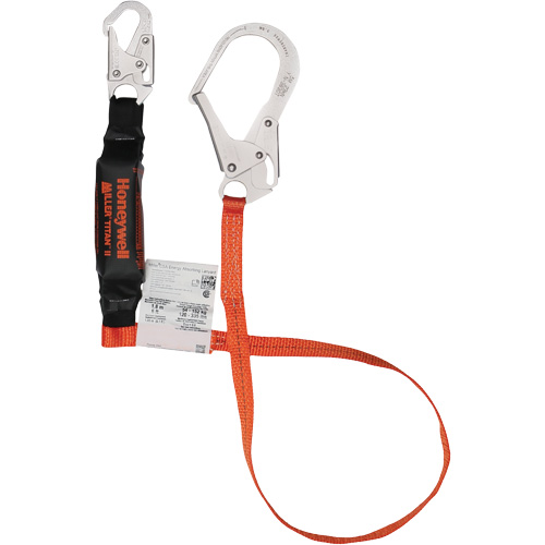 Titan Shock-Absorbing Lanyard, 6', Locking Rebar Hook Center, Locking Snap Hook Leg Ends, Polyester Dufferin Supply