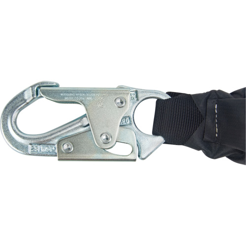 Miller&reg; HP Shock-Absorbing Lanyard, 4', Locking Rebar Hook Center, Locking Snap Hook Leg Ends, Polyester Dufferin Supply
