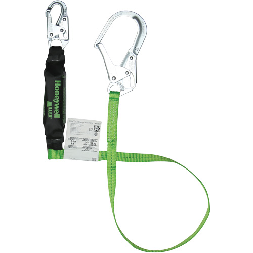 Miller&reg; HP Shock-Absorbing Lanyard, 6', Scaffold Hook Center, Locking Snap Hook Leg Ends, Polyester Dufferin Supply