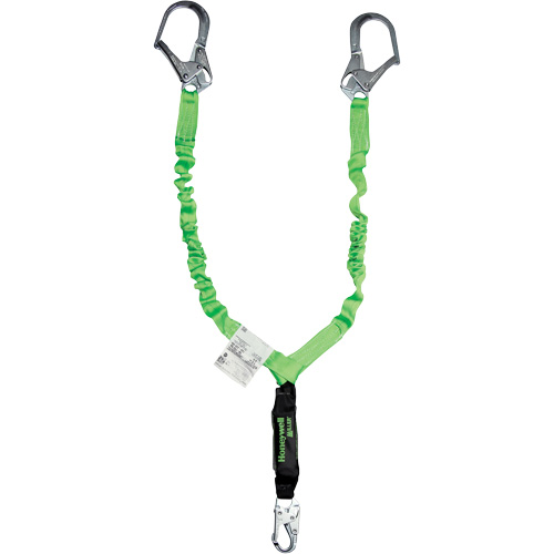 Miller&reg; StretchStop&reg; Shock-Absorbing Lanyard, 6', Scaffold Hook Center, Locking Snap Hook Leg Ends, Polyester Dufferin Supply