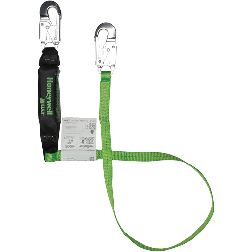 Miller&reg; HP Shock-Absorbing Lanyard, 6', Locking Snap Hook Center, Locking Snap Hook Leg Ends, Polyester Dufferin Supply