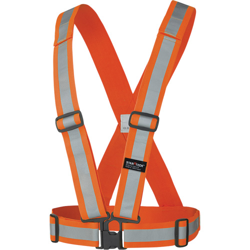 5591 Adjustable Safety Sash, High Visibility Orange, Silver Reflective Colour, One Size Dufferin Supply
