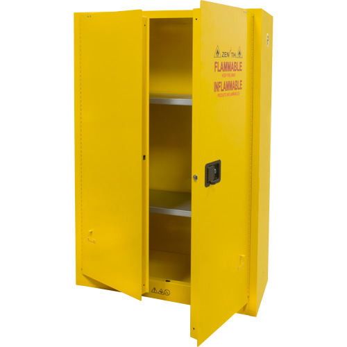 Flammable Storage Cabinet, 45 gal., 2 Door, 43" W x 65" H x 18" D Dufferin Supply