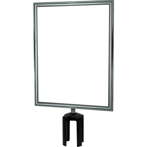 Heavy-Duty Vertical Sign Holder with Tensabarrier&reg; Post Adapter, Polished Chrome Dufferin Supply