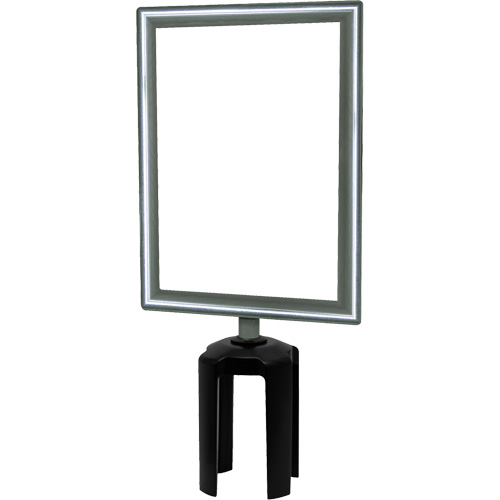 Heavy-Duty Vertical Sign Holder with Tensabarrier&reg; Post Adapter, Polished Chrome Dufferin Supply