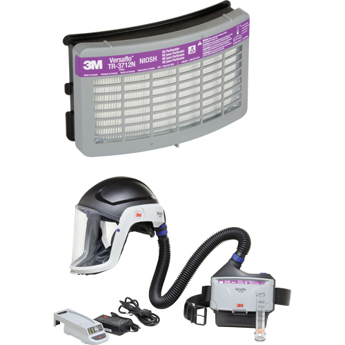 Ensemble APR &agrave; &eacute;puration d'air motoris&eacute; pour industrie lourde Versaflo, Capuchon & visi&egrave;re, Pile Lithium-ion Dufferin Supply