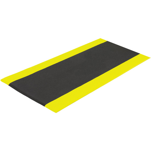 Tapis antifatigue Airsoft, Rugueux, 3' x 5' x 3/8", Noir/Jaune, &eacute;ponge en PVC Dufferin Supply