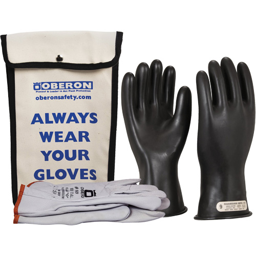 Class 0 Rubber Electrical Glove Kit, 10, 11" L, 20 cal/cm², NFPA 70E Dufferin Supply