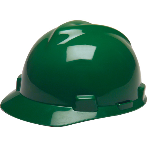 Casque de s&eacute;curit&eacute; avec rainures GREEN V-Gard, R&eacute;pond aux normes CSA type 1, Suspension Rochet Dufferin Supply
