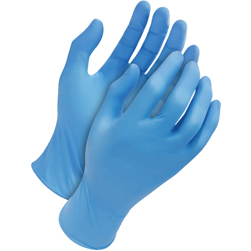 Gants jetables classiques, Moyen, Nitrile, 4 mils, Sans poudre, Bleu Dufferin Supply