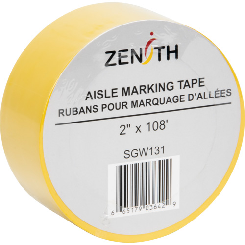 Aisle Marking Tape, 2" x 108', PVC, Yellow Dufferin Supply