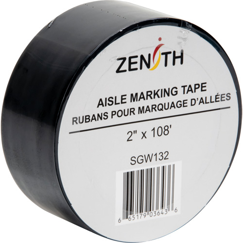 Aisle Marking Tape, 2" x 108', PVC, Black Dufferin Supply