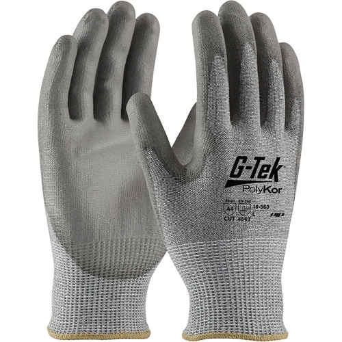 Gants r&eacute;sistants aux coupures G-Tek PolyKor, Taille Petit, Calibre 13, Rev&ecirc;tement Polyur&eacute;thane, Enveloppe en Poly&eacute;thyl&egrave;ne, ASTM ANSI niveau A4/EN 388 niveau 5/EN 388 niveau D Dufferin Supply