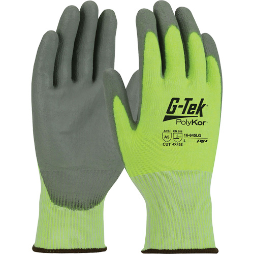 Gants r&eacute;sistants aux coupures G-Tek PolyKor, Taille Petit, Calibre 13, Rev&ecirc;tement Polyur&eacute;thane, Enveloppe en Poly&eacute;thyl&egrave;ne, ASTM ANSI niveau A5/EN 388 niveau E Dufferin Supply