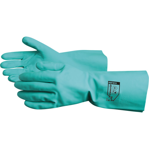 Chemstop Chemical Resistant Gloves, Size 7, 12" L, Nitrile, Flock-Lined Inner Lining, 15-mil Dufferin Supply